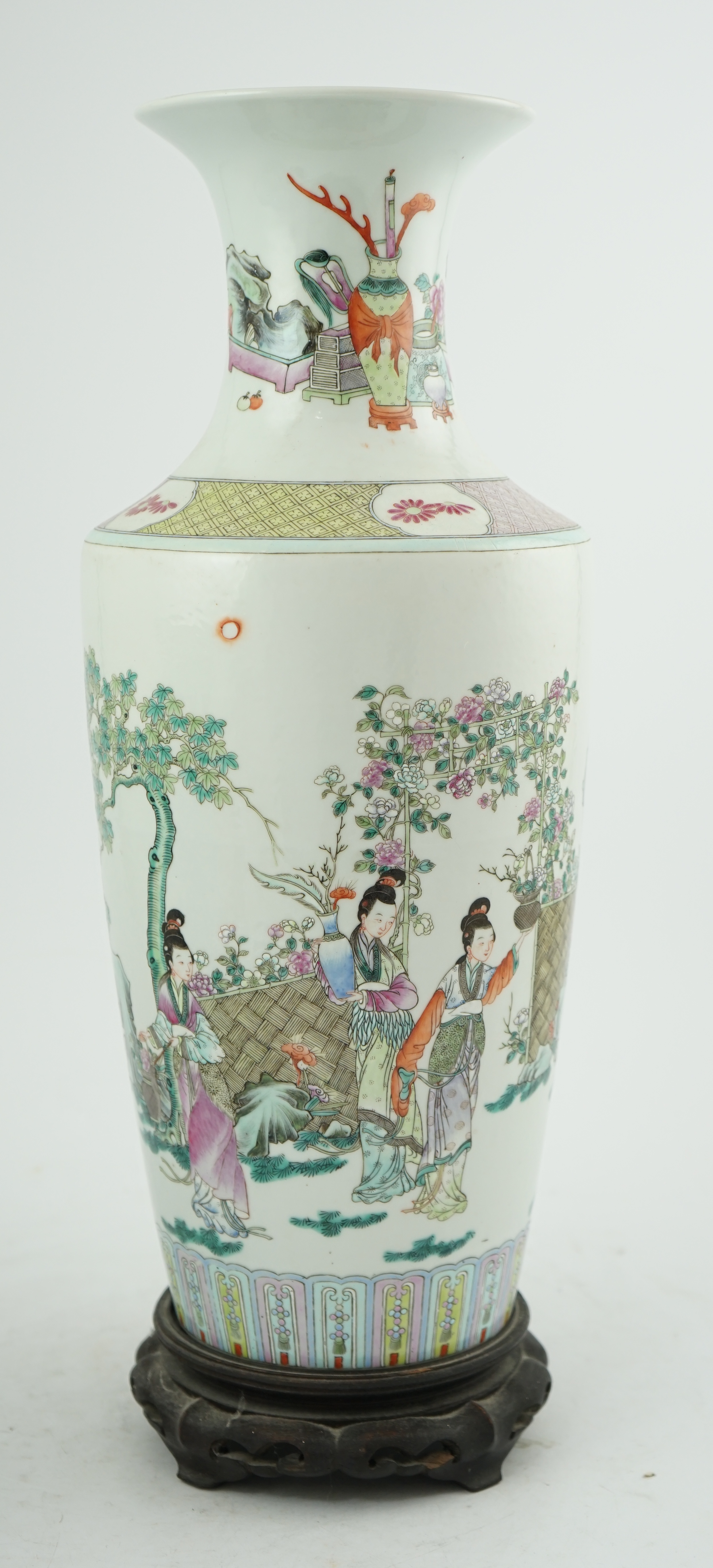 A good Chinese famille rose ‘Four Beauties’ baluster vase, late 19th century